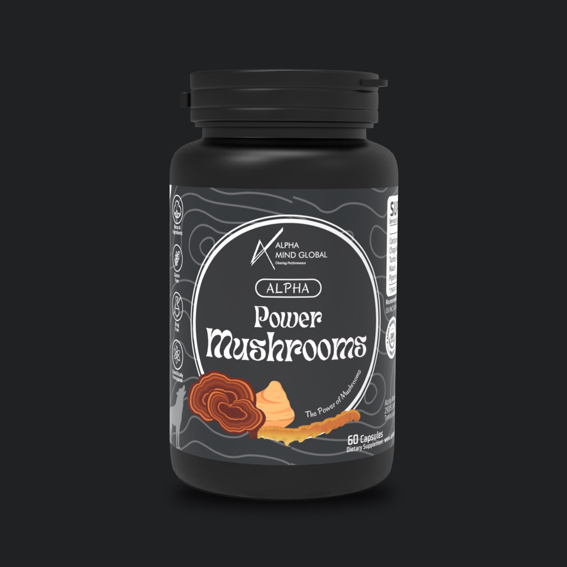 ALPHA MIND GLOBAL ALPHA POWER MUSHROOM 60 CAPSULES
