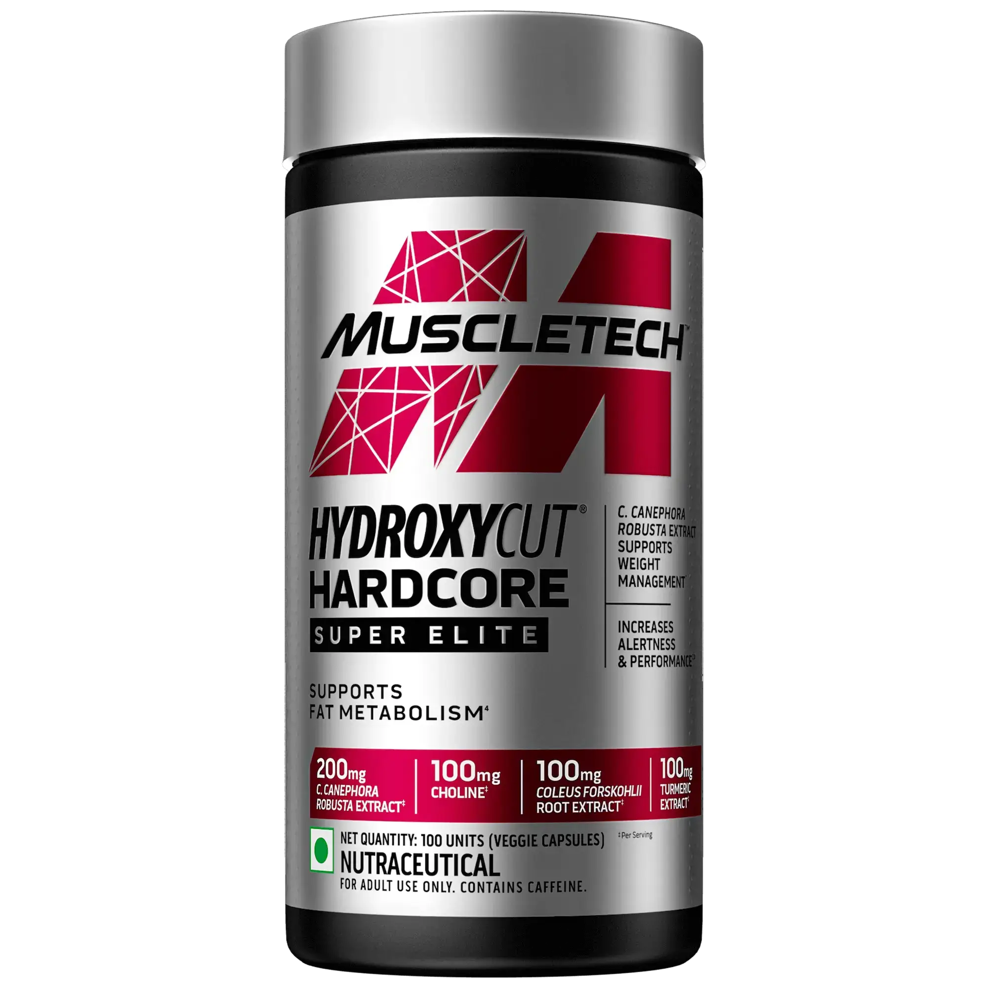 C.webp MUSCLETECH™ HYDROXYCUT® HARDCORE SUPER ELITE 100 CAPSULES - Image 1