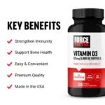 FORCE FACTOR VITAMIN D3 5000IU 120 SOFTGELS - Image 3