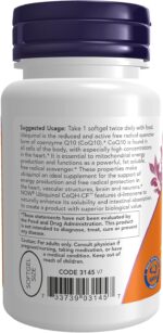 NOW FOOD UBIQUINOL CoQH-CF 60 SOFTGELS - Image 3