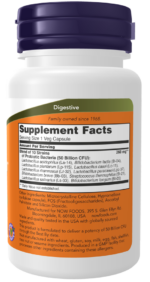 NOW FOODS PROBIOTIC 50 BILLION 50 VEG CAPSULES - Image 2