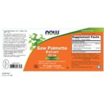 NOW FOODS SAW PALMETTO EXTRACT 320MG 90 VEGGIE SOFTGELS - Image 2