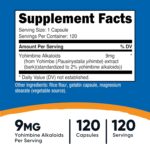 NUTRICOST YOHIMBINE BARK EXTRACT 9MG 120 CAPSULES - Image 2