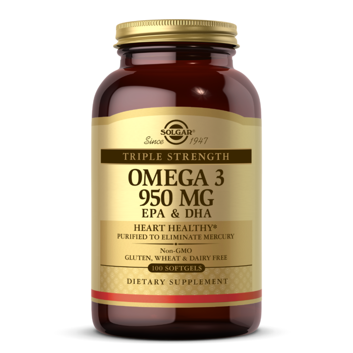 SOLGAR TRIPLE STRENGTH OMEGA-3 950 MG 100 SOFTGELS