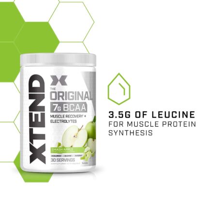 Scivation Xtend BCAAs (Pre-Workout, 7g BCAAs, 0g Carbs,Sugar & Calories, 3.5 Leucine, 2.5g L-Glutamine, 1g Citrulline Malate) - 402 g, 30 Servings
