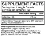 RAW NUTRITION YOHIMBINE HCL 120 VEGETARIAN CAPSULES (IMPORTED) - Image 2