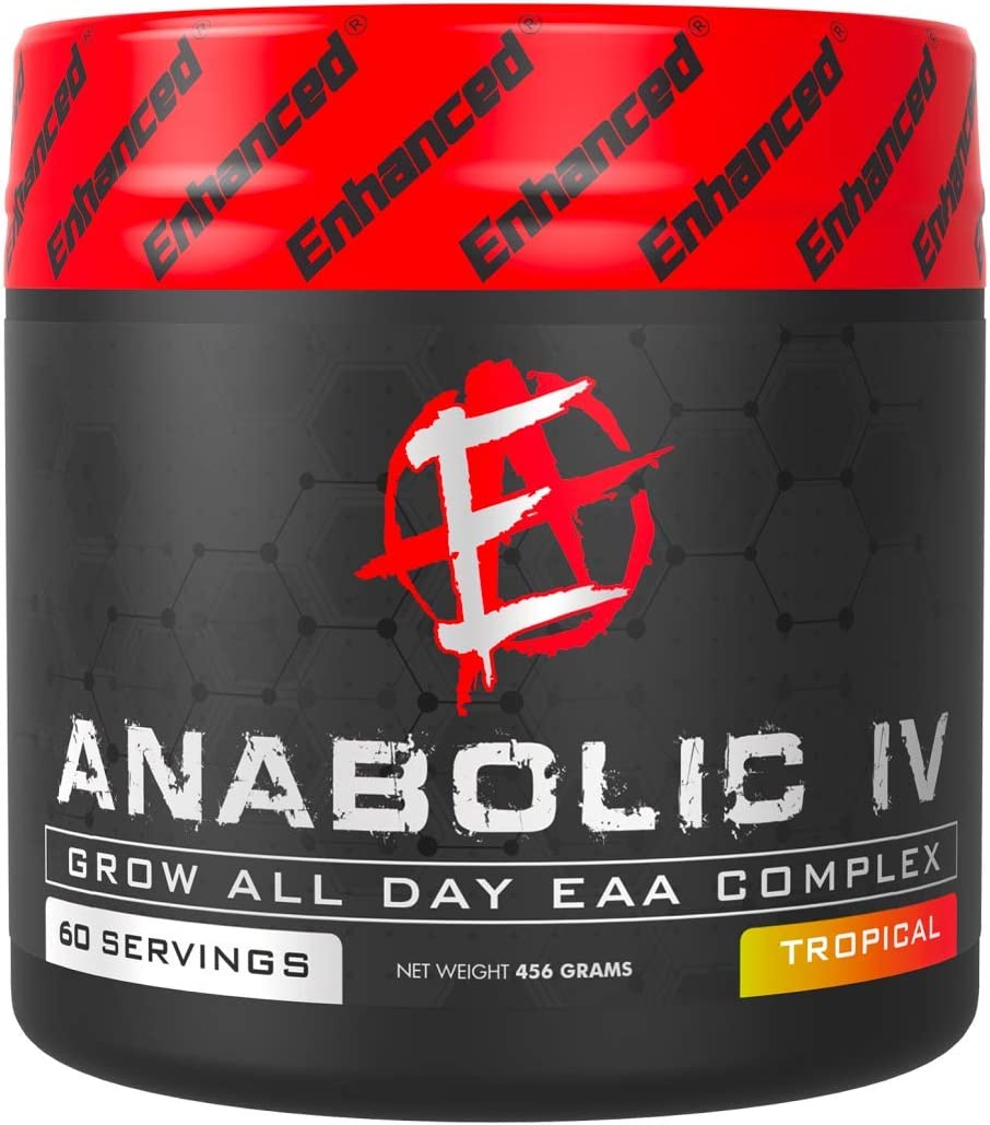Enhanced Labs - Anabolic IV Grow All Day EAA & BCAA Complex - Amino Acid Supplement Powder  - for Improved Muscle Gain & Recovery Time  (60 Servings)
