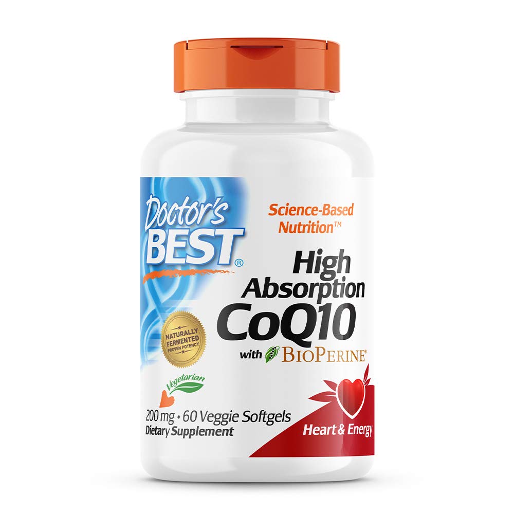 Doctor's Best High Absorption CoQ10 with BioPerine, 200 mg, 60 Veggie Softgels