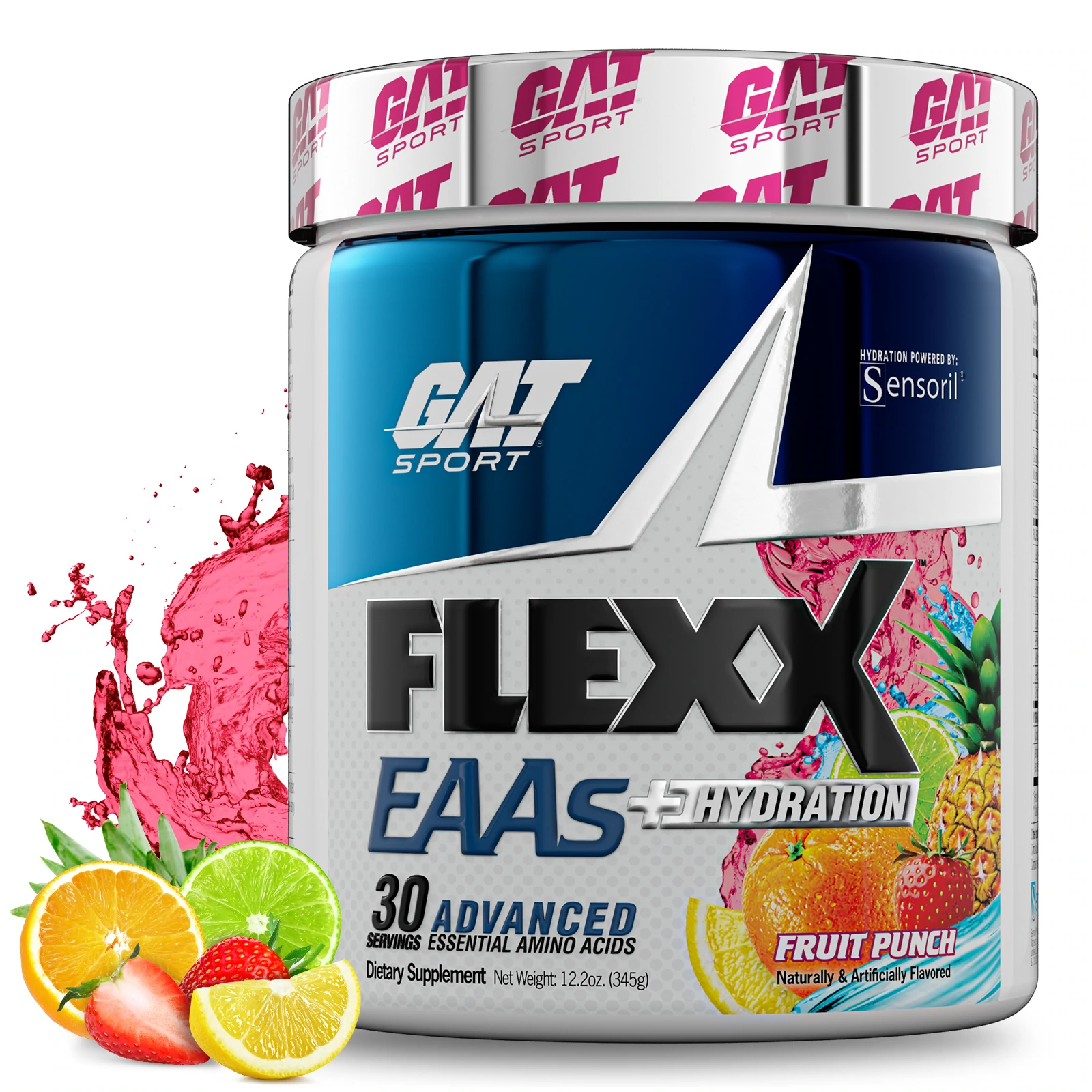 flexFruitPunch-2.webp GAT Sport Flexx EAAs + Hydration, 30 Servings - Image 1