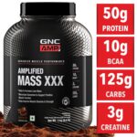 GNC AMP Amplified Mass XXX- 50g Protein, 10g BCAA, 3g Creatine, 125g Carbs - 6.6 lbs, 3 kg - Image 2