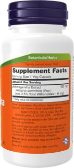 NOWFOODS ASHWAGANDHA 450 MG 90 VEG CAPSULES - Image 2