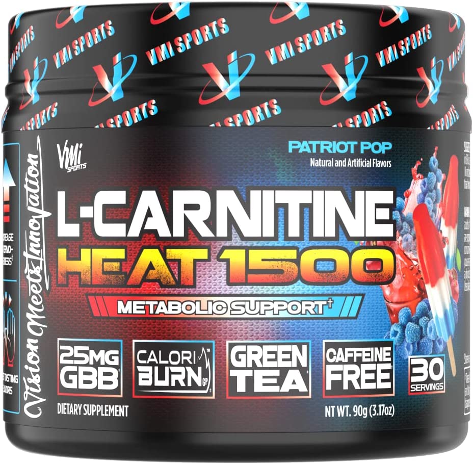 Vmi Sports L-Carnitine 1500 Heat  | Stimulant Free Thermogenic Metabolic Support  | 1500mg L-Carnitine | Convenient Liquid or Powder (30 Servings )